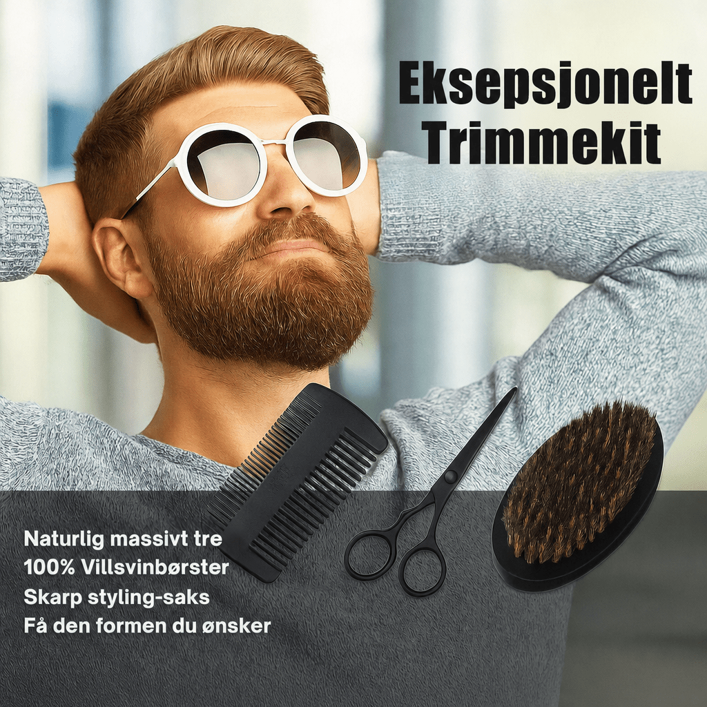 Skjeggpleiesett (Perfekt for mannen) – Komplett skjeggpleiekit - AVABeauty.no